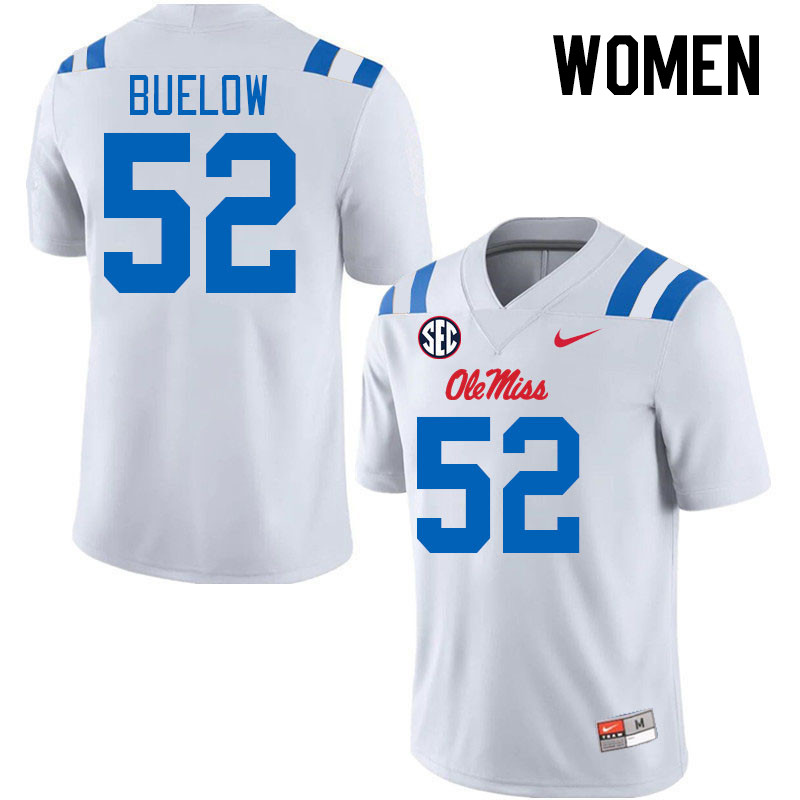 Women #52 Julius Buelow Ole Miss Rebels 2024 New Uniforms College Football Jerseys Stitched-White